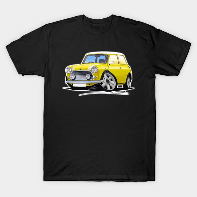 Classic Mini Cooper Yellow T-Shirt by y30man5